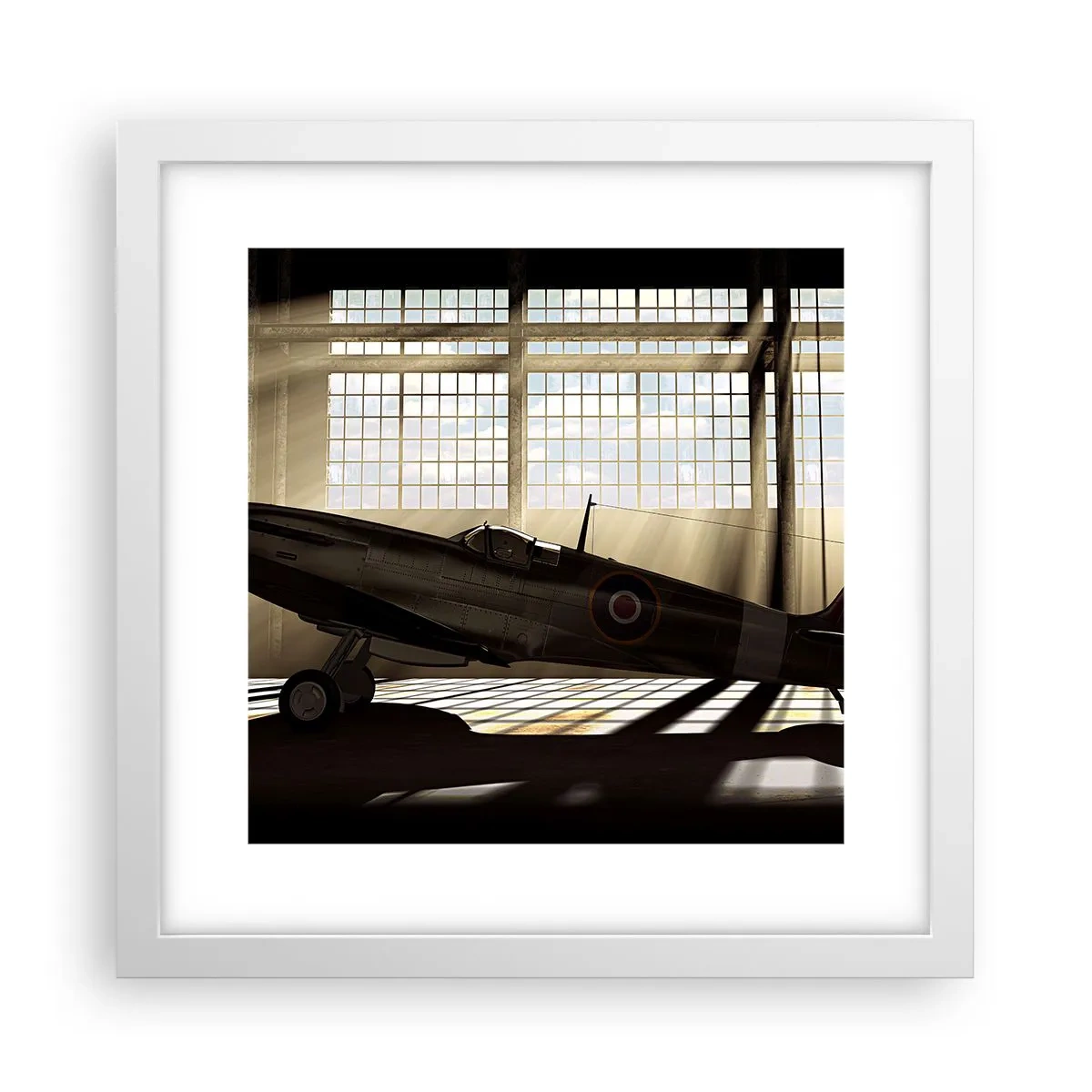 Póster en marco blanco - El descanso del guerrero - 30x30 cm