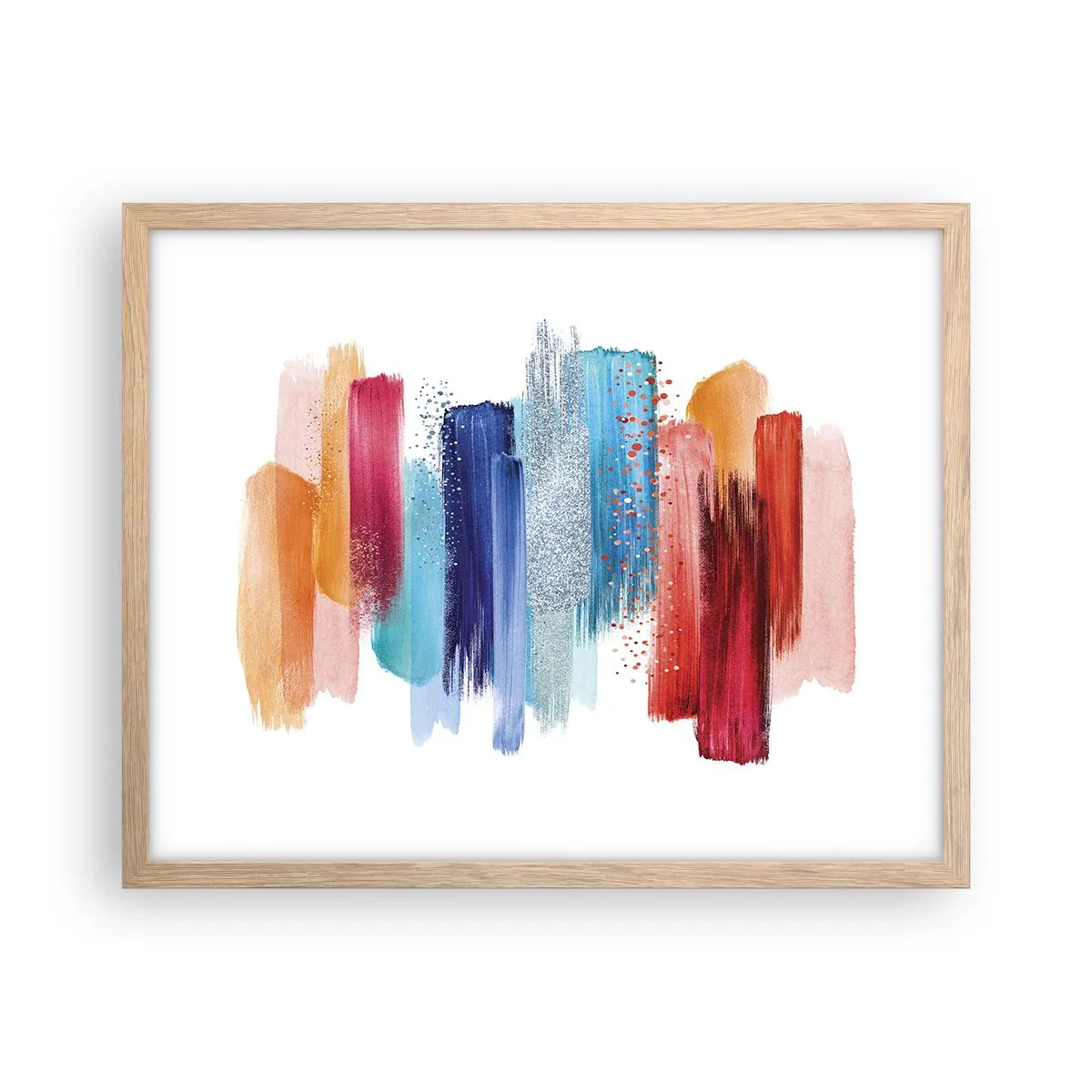 Póster en marco roble claro - Arriba y abajo - 50x40 cm