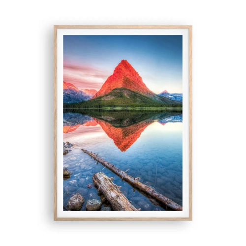 Póster en marco roble claro - Cálido y frío - 70x100 cm