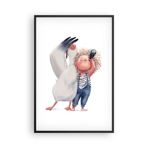 Póster en marco negro - Un plan para un gran viaje - 61x91 cm