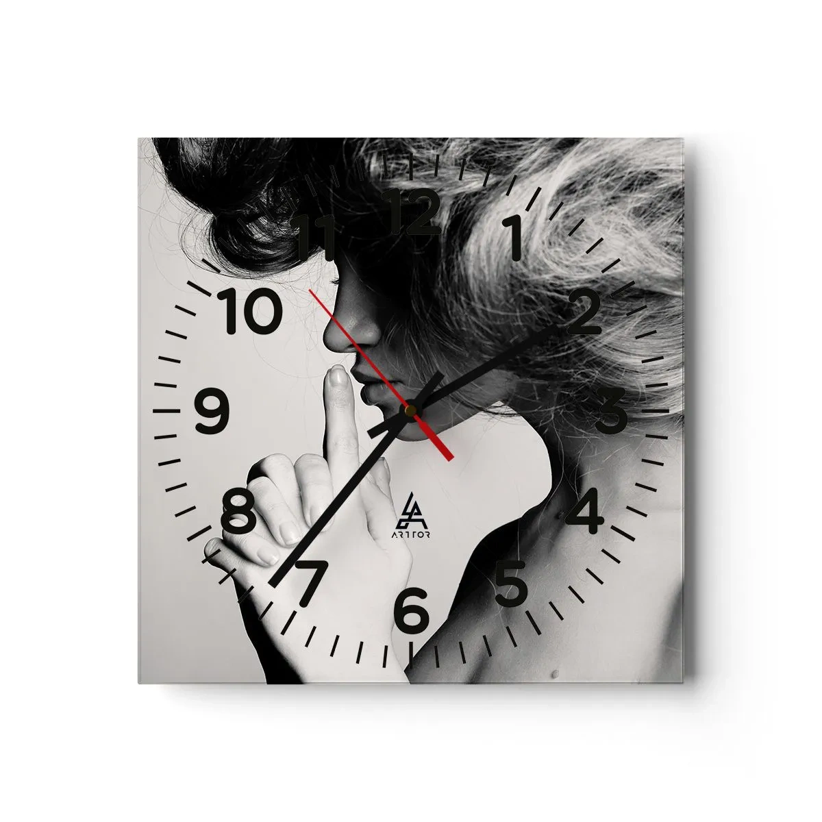 Reloj de pared - Reloj de vidrio - Escucharme a mí misma - 30x30 cm