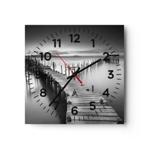 Reloj de pared - Reloj de vidrio - La calma de una orilla olvidada - 40x40 cm