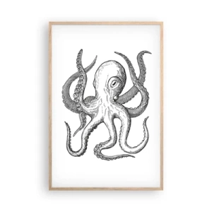 Póster en marco roble claro - Bailando con olas - 61x91 cm