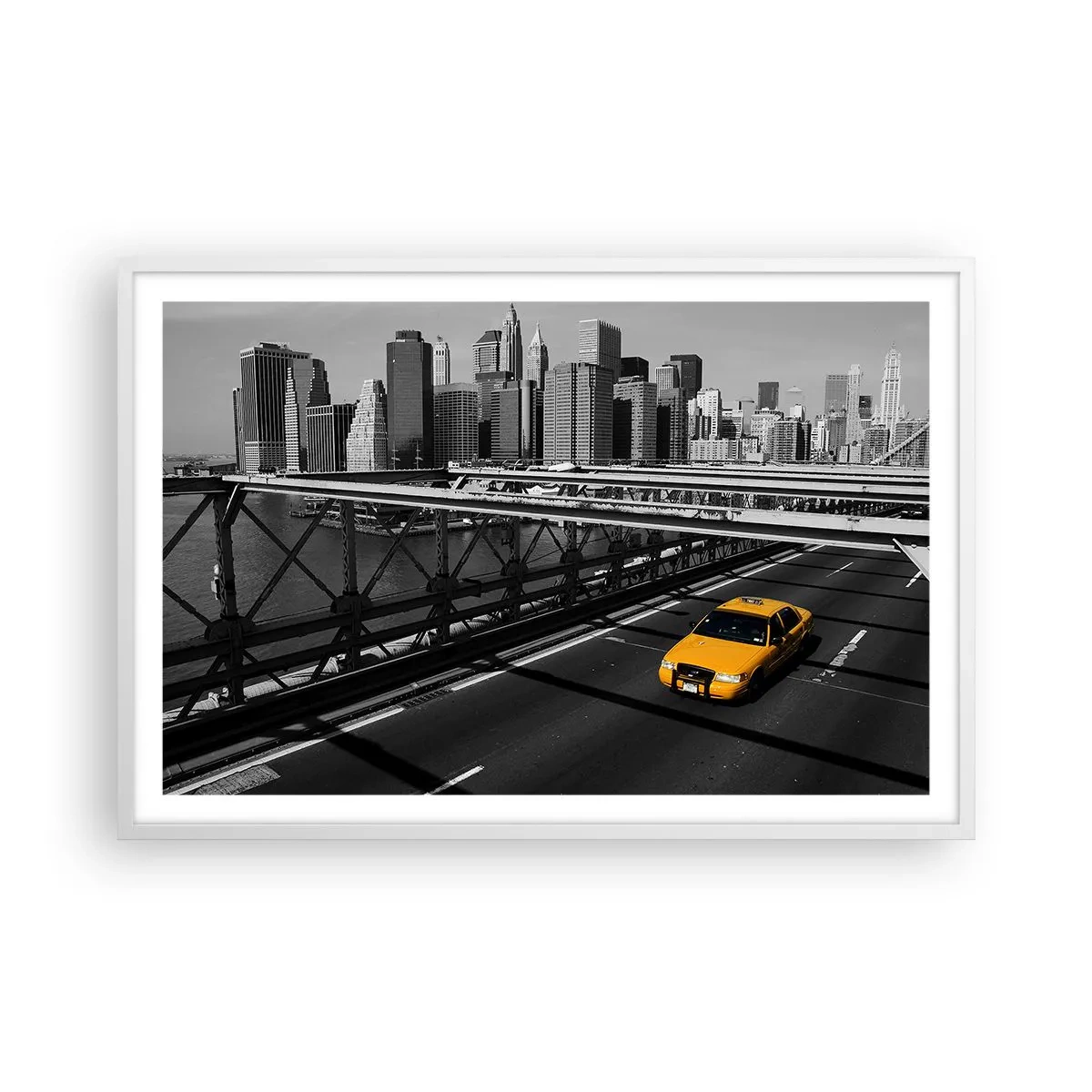 Póster en marco blanco - El color de la gran ciudad - 91x61 cm