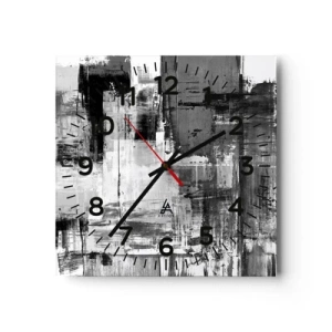 Reloj de pared - Reloj de vidrio - El gris es hermoso - 30x30 cm