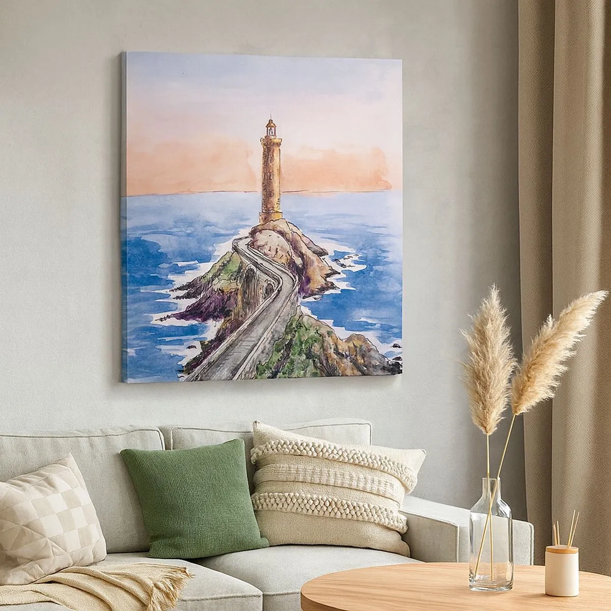 Cuadro sobre lienzo - Impresión de Imagen - Frente al mar - 30x30 cm