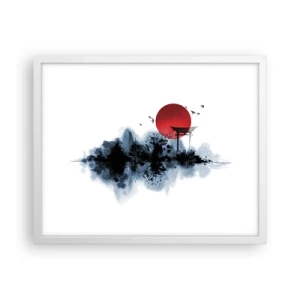 Póster en marco blanco - Visión japonesa - 50x40 cm