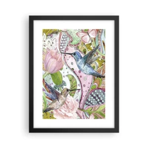 Póster en marco negro - Enredado en las vides - 30x40 cm