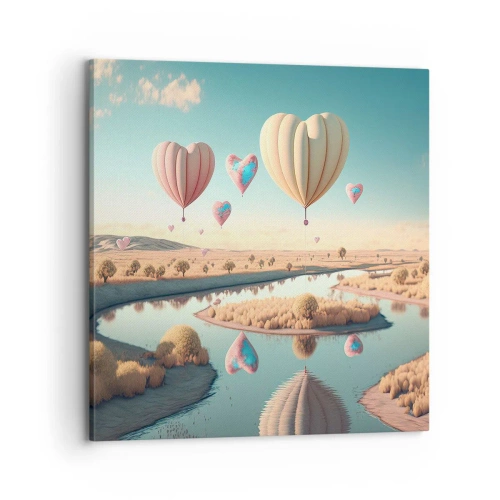 Cuadro sobre lienzo - Impresión de Imagen - El amor te hace volar - 70x70 cm