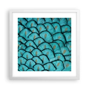 Póster en marco blanco - La gran gala de las plumas - 40x40 cm