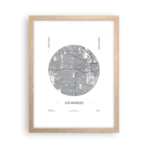 Póster en marco roble claro - Anatomía de Los Ángeles - 30x40 cm