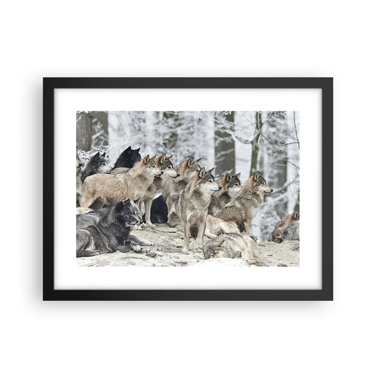 Póster en marco negro - Familiares y amigos - 40x30 cm