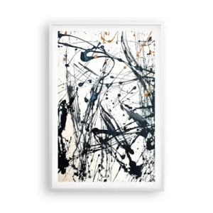 Póster en marco blanco - Abstracción expresionista - 61x91 cm