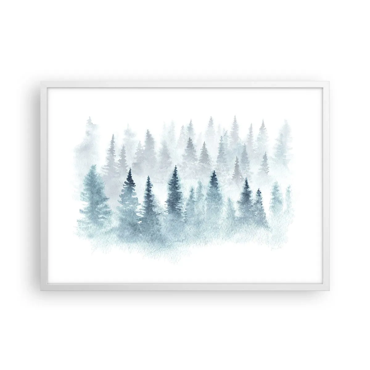 Póster en marco blanco - Envuelto en la niebla - 70x50 cm