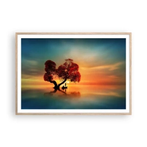 Póster en marco roble claro - La lejanía y el silencio del mundo - 100x70 cm