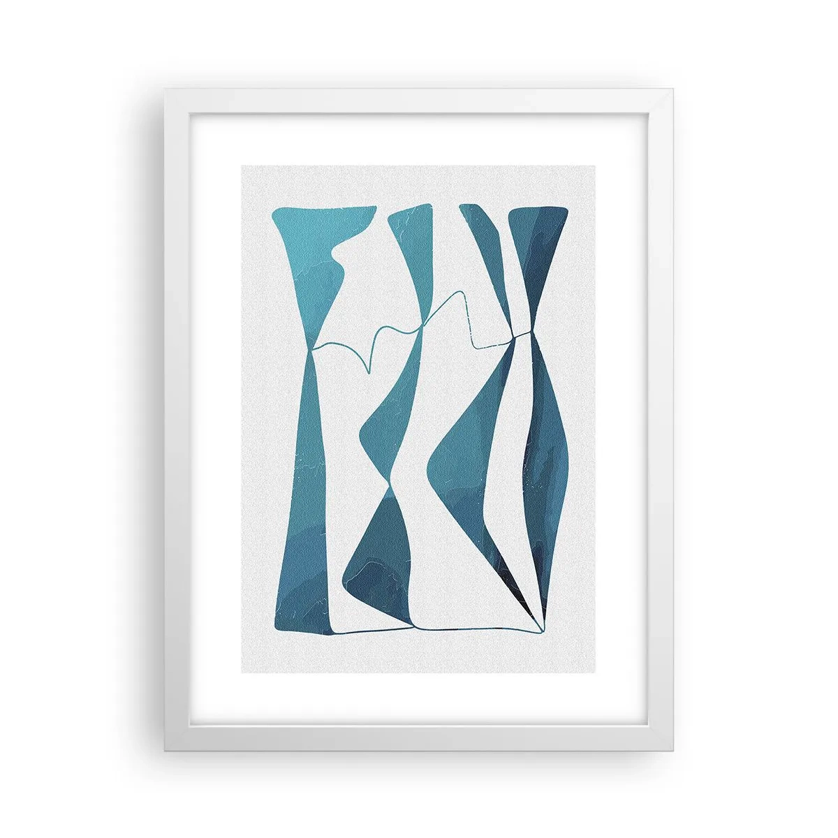 Póster en marco blanco - Abstracción: un compuesto turquesa - 30x40 cm