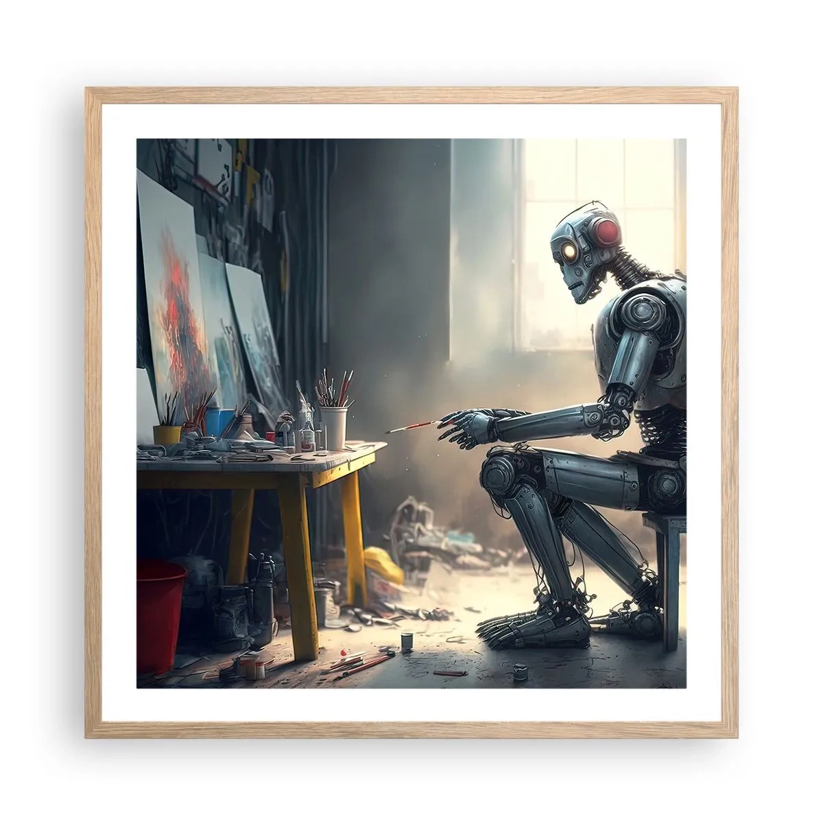 Póster en marco roble claro - El acto de creación - 60x60 cm