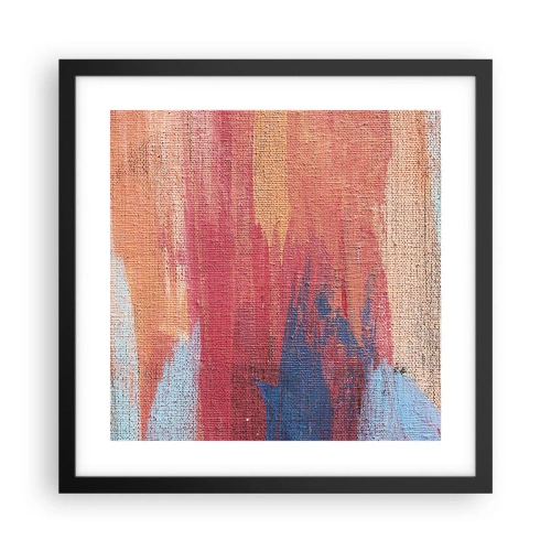 Póster en marco negro - Trazos de arco iris - 40x40 cm