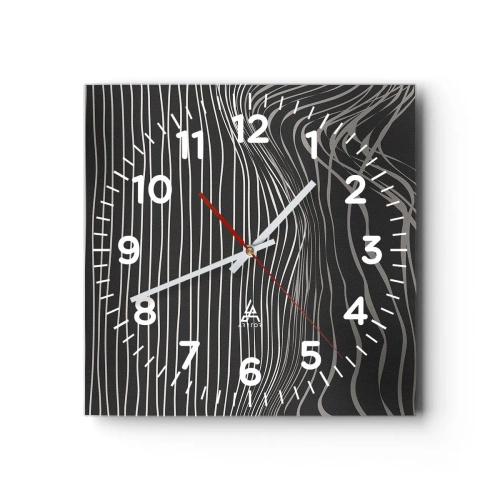 Reloj de pared - Reloj de vidrio - Ritmo y acento - 30x30 cm