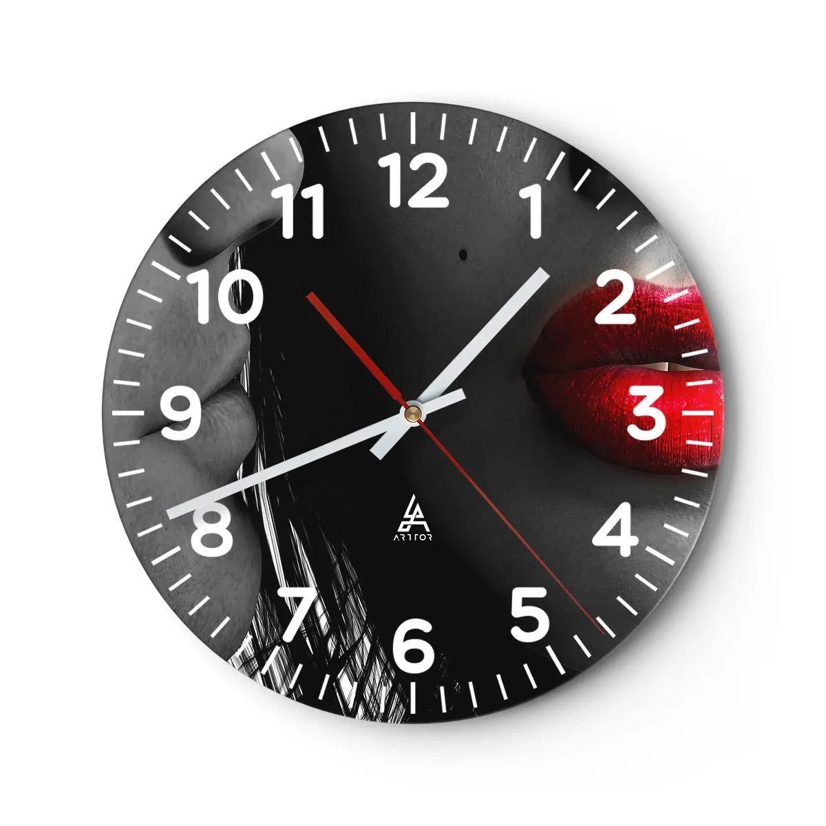 Reloj de pared - Reloj de vidrio - Cara a cara - 40x40 cm