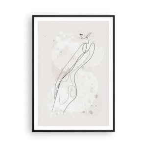 Póster en marco negro - Una mirada no dice nada y al mismo tiempo lo dice todo - 70x100 cm