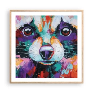 Póster en marco roble claro - Solo buenas emociones - 60x60 cm