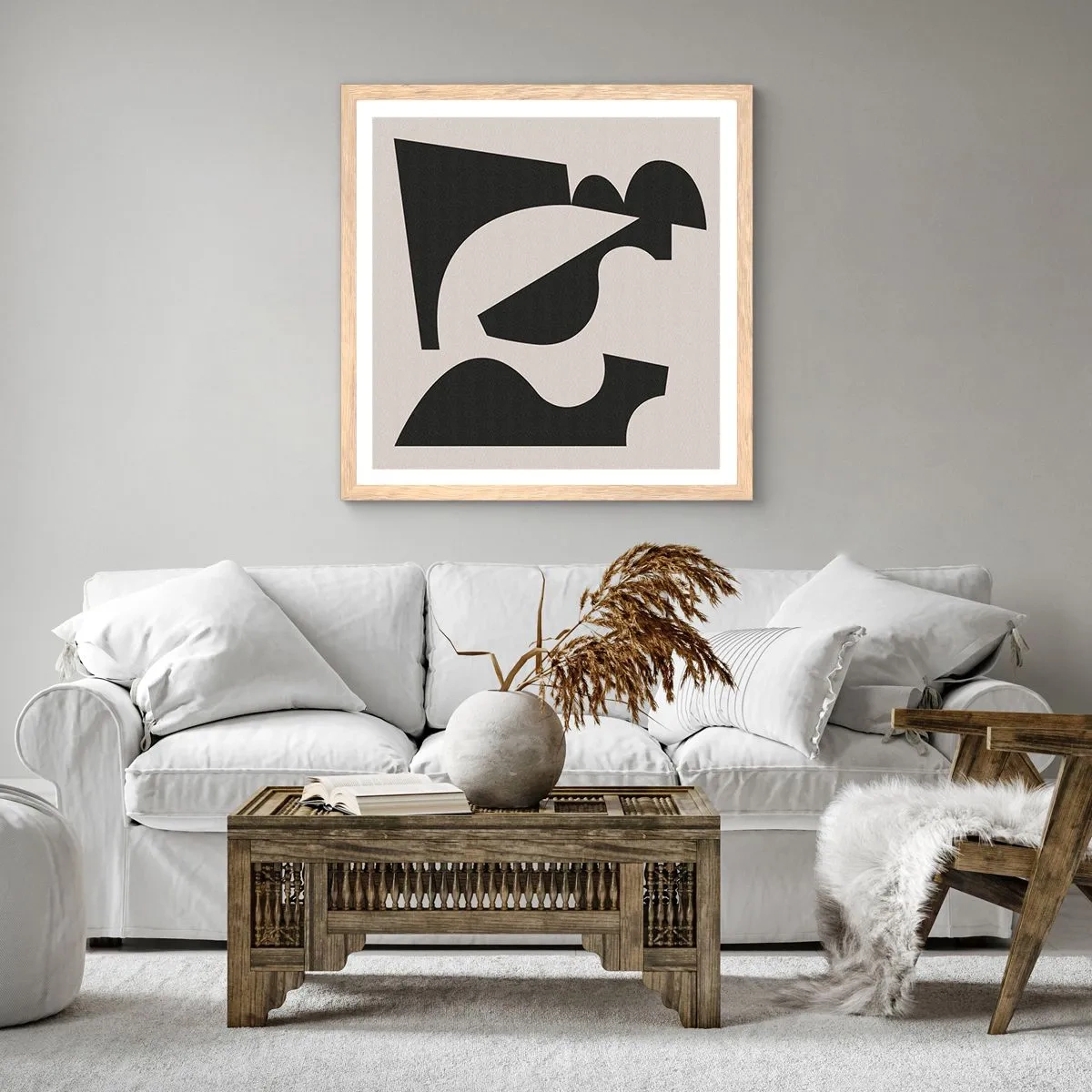 Póster en marco roble claro - Para automontaje - 60x60 cm