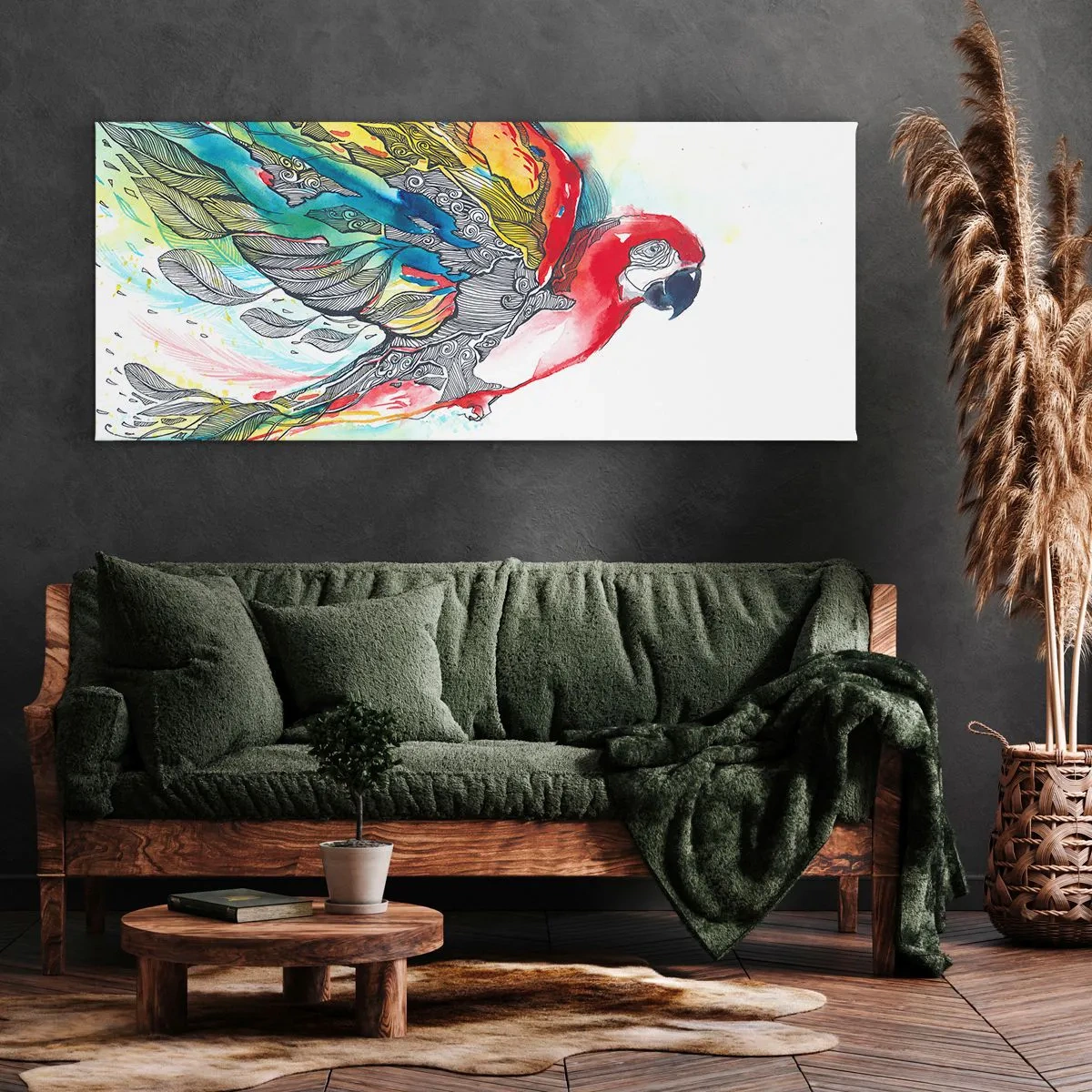 Cuadro sobre lienzo - Impresión de Imagen - Vivir con colorido - 100x40 cm