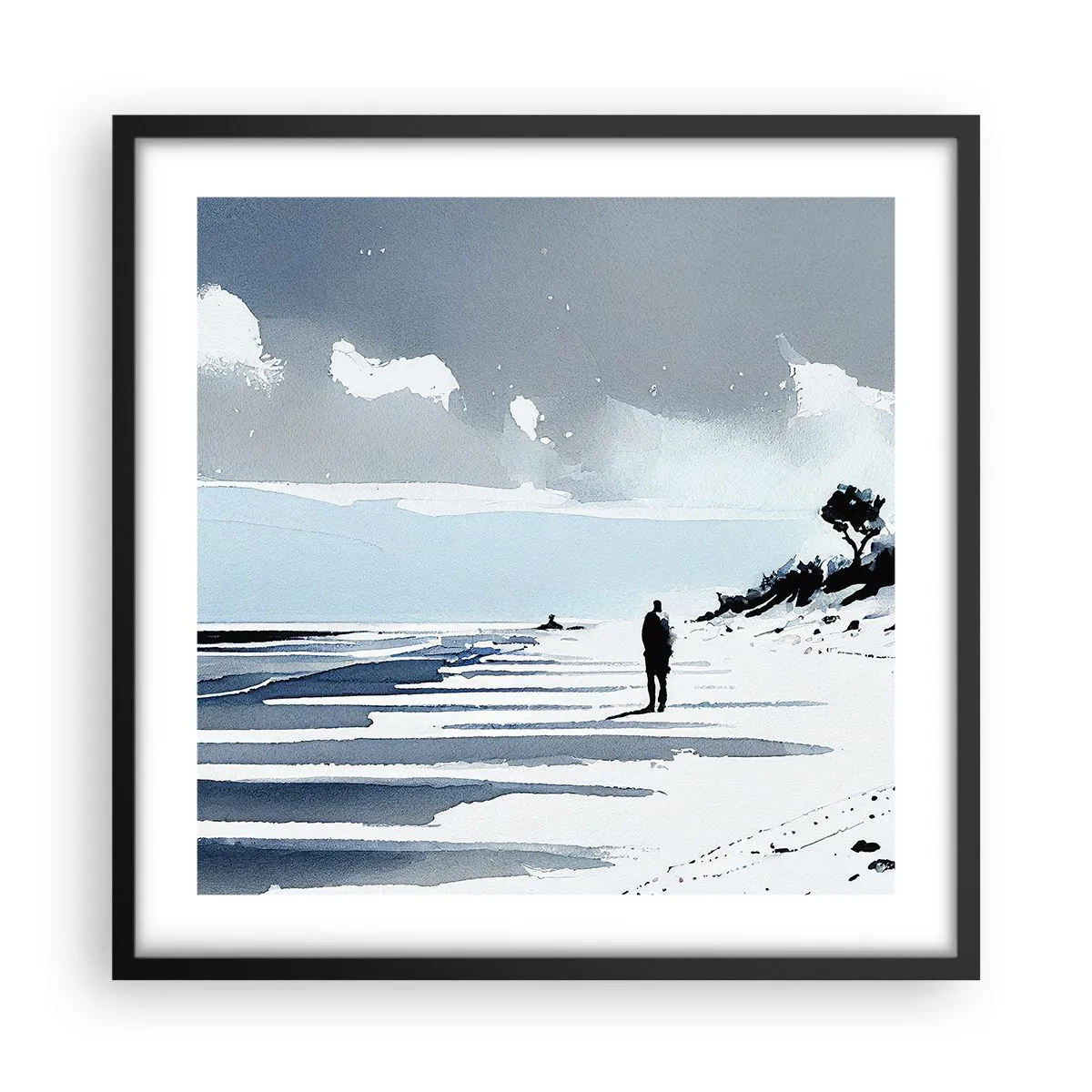 Póster en marco negro - Solo conmigo mismo - 50x50 cm