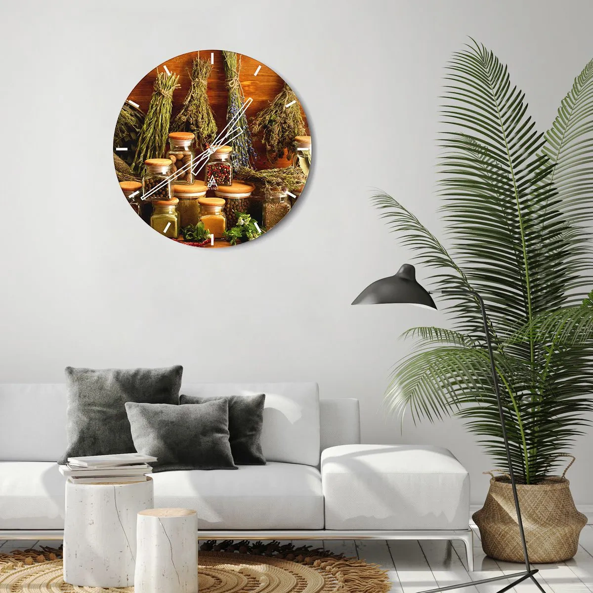 Reloj de pared - Reloj de vidrio - La magia de la cocina - 40x40 cm