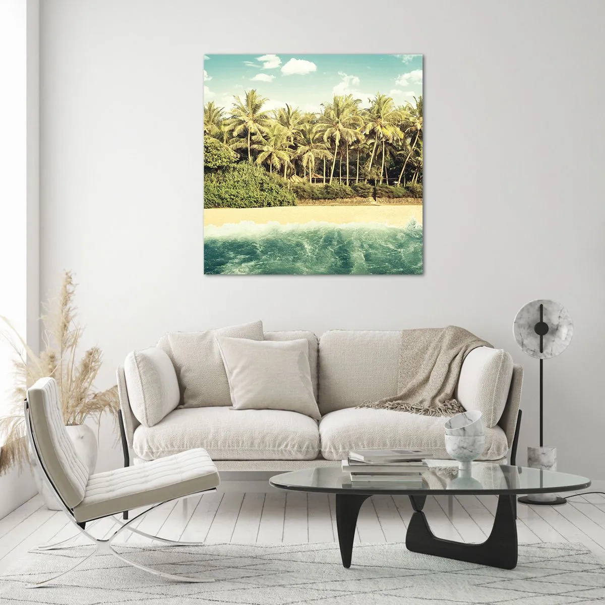 Cuadro sobre vidrio - Impresiones sobre Vidrio - ¿Qué tal aquí? - 70x70 cm