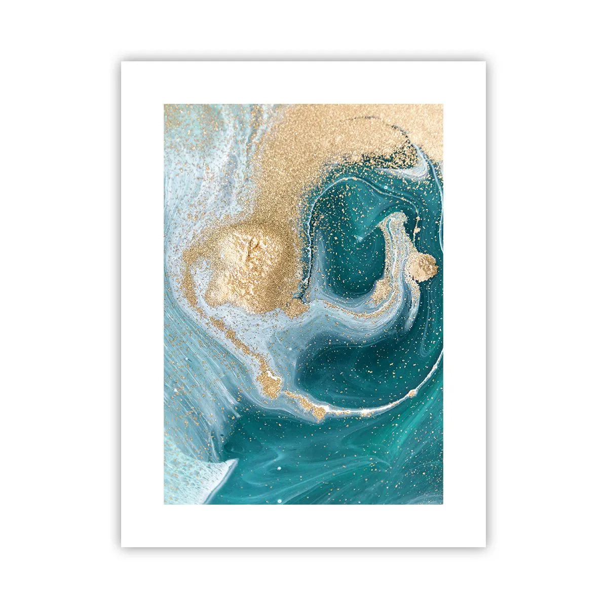 Póster - Un remolino de oro y turquesa - 30x40 cm