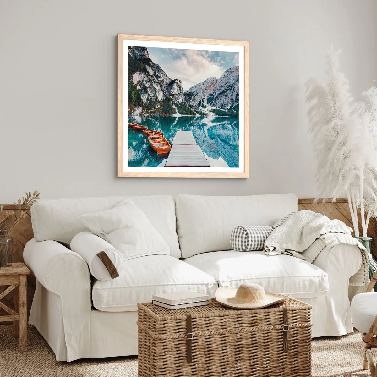 Póster en marco roble claro - Te mostraremos la fuente de la belleza - 40x40 cm