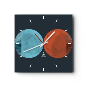 Reloj de pared - Reloj de vidrio - ¿Solo geometría? - 40x40 cm