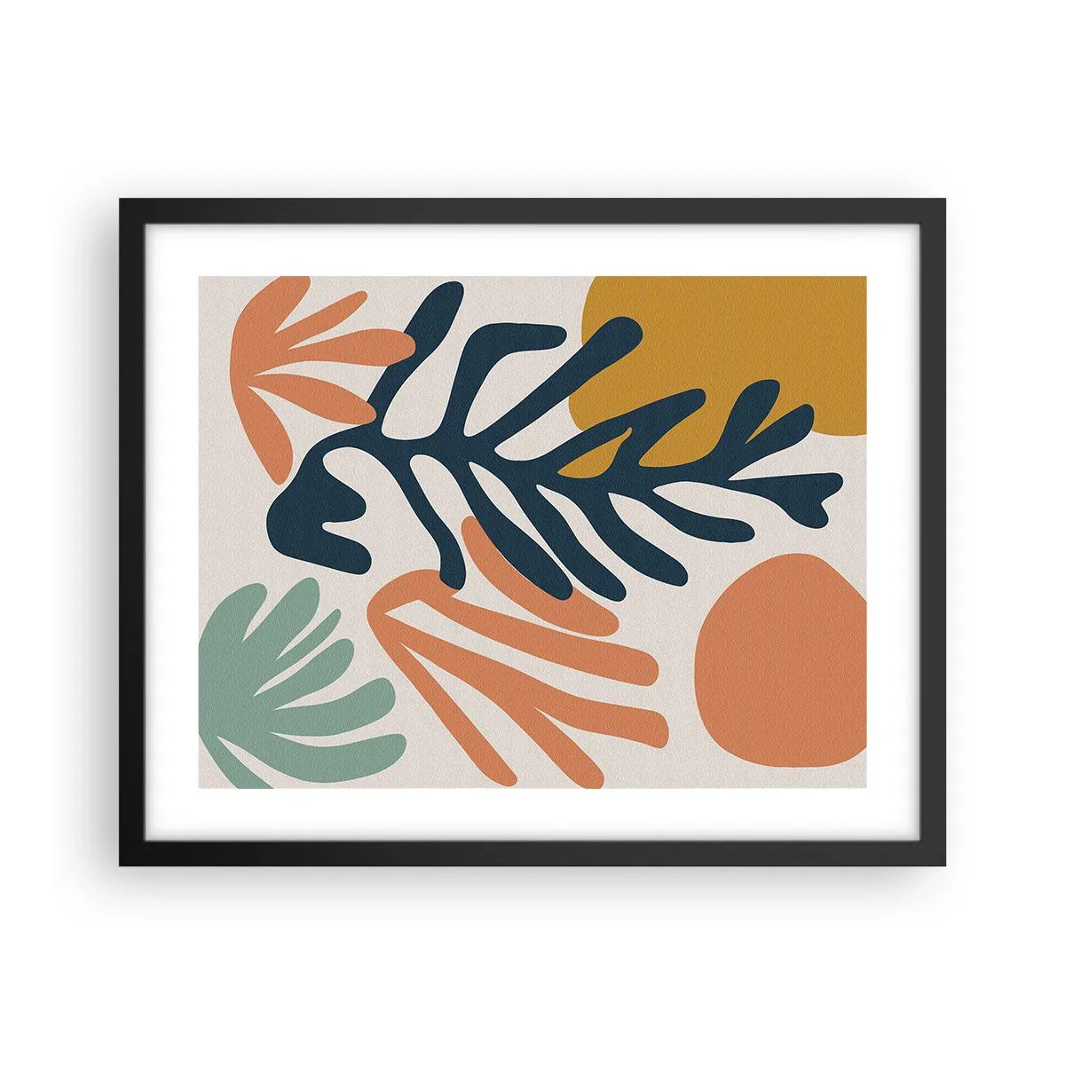 Póster en marco negro - Mares de coral - 50x40 cm