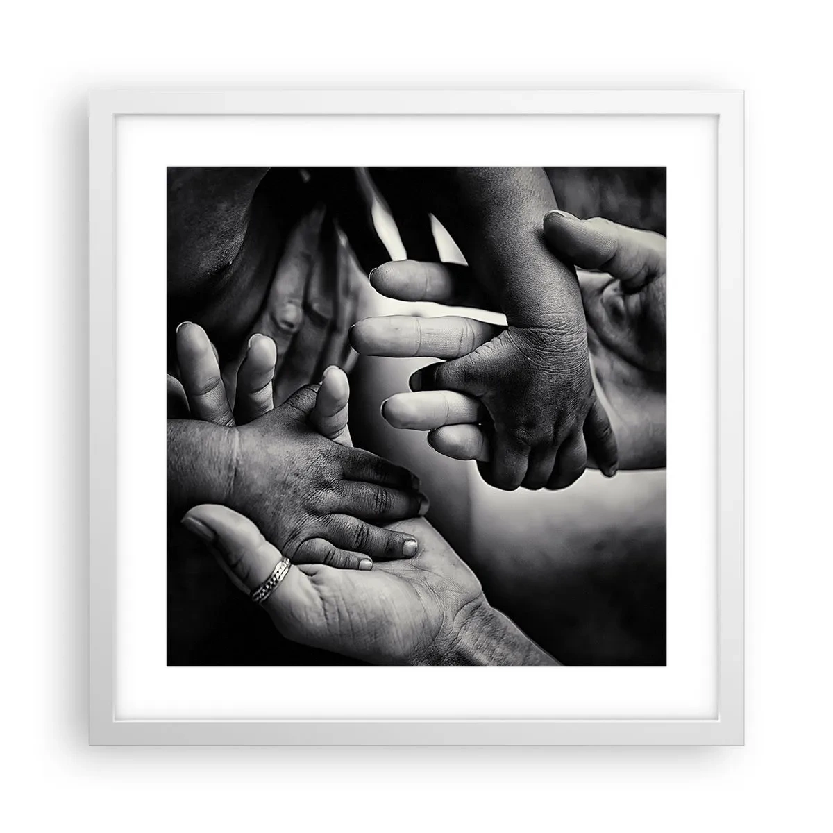 Póster en marco blanco - Ser humano - 40x40 cm