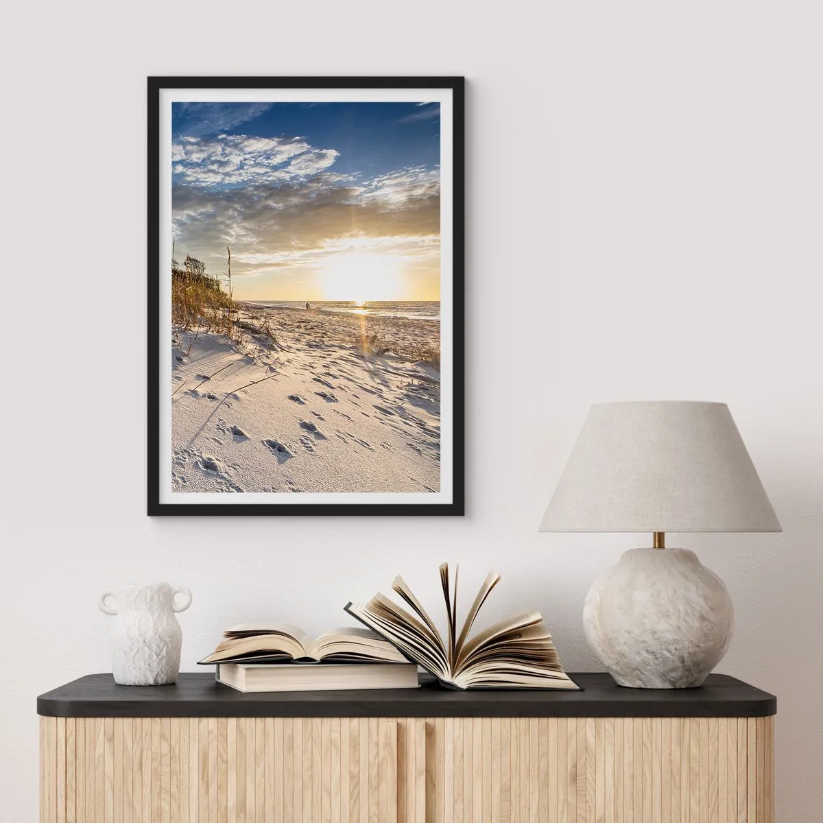 Póster en marco negro - Invitación a un paseo - 61x91 cm