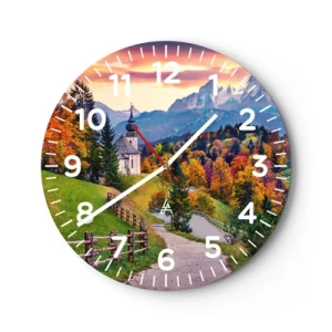 Reloj de pared - Reloj de vidrio - Paisaje como una pintura - 30x30 cm