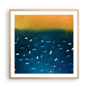 Póster en marco roble claro - Un juego de vacaciones - 60x60 cm