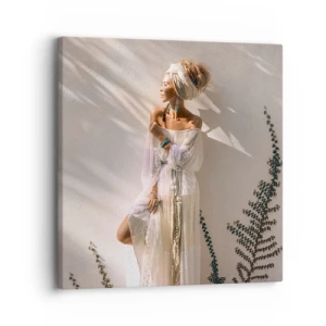 Cuadro sobre lienzo - Impresión de Imagen - El sol y la joven - 30x30 cm