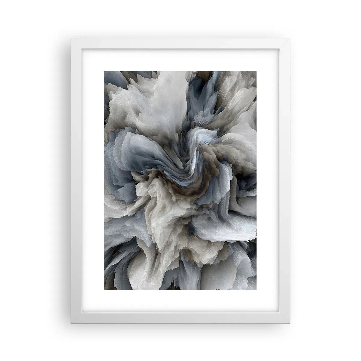 Póster en marco blanco - Piedra y flor - 30x40 cm