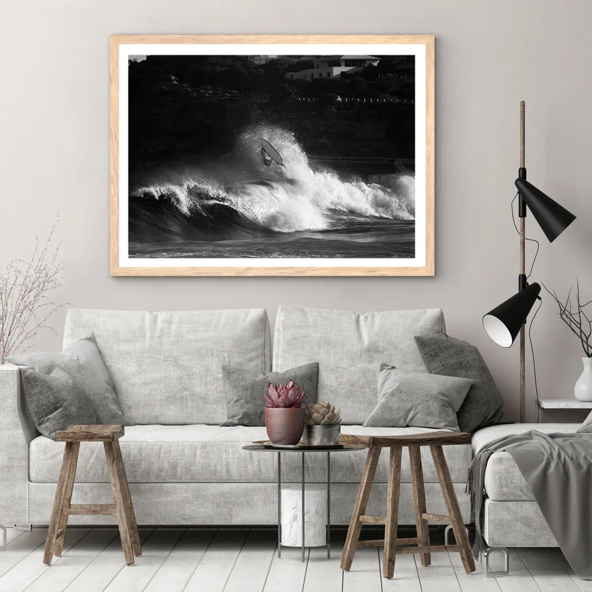 Póster en marco roble claro - Desafío aceptado - 91x61 cm