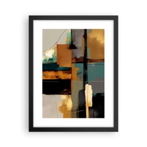 Póster en marco negro - Abstracción: luces y sombras - 30x40 cm
