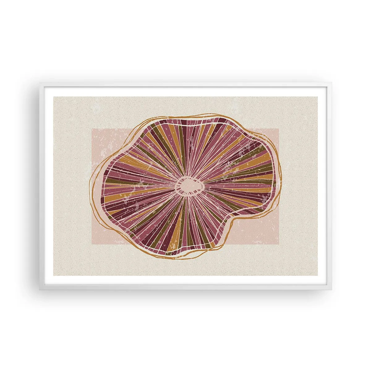 Póster en marco blanco - Abstracción radiante - 100x70 cm