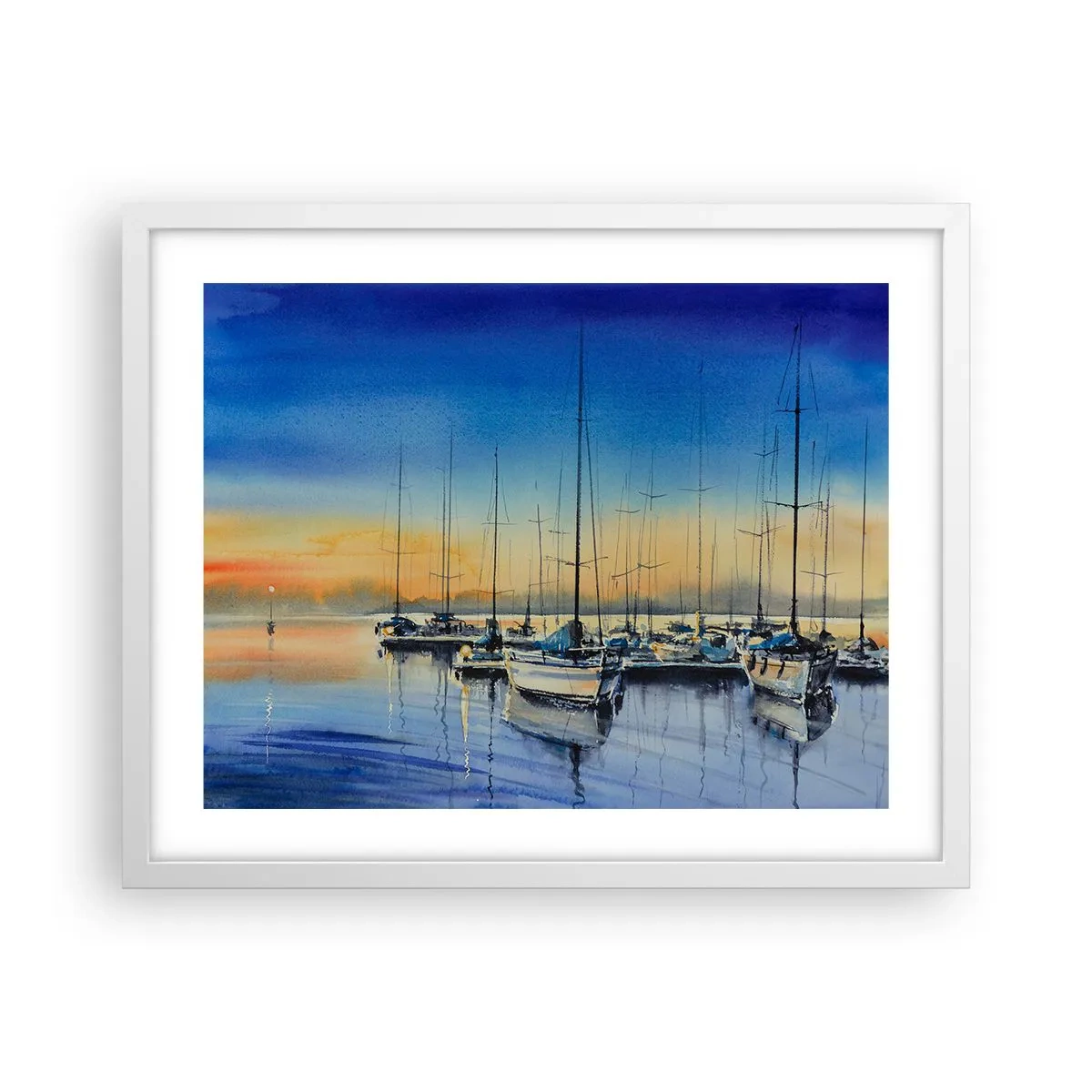 Póster en marco blanco - El final de un buen día - 50x40 cm