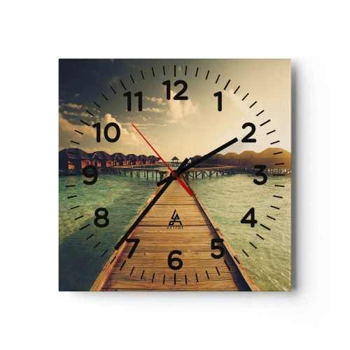 Reloj de pared - Reloj de vidrio - Una cálida invitación - 30x30 cm