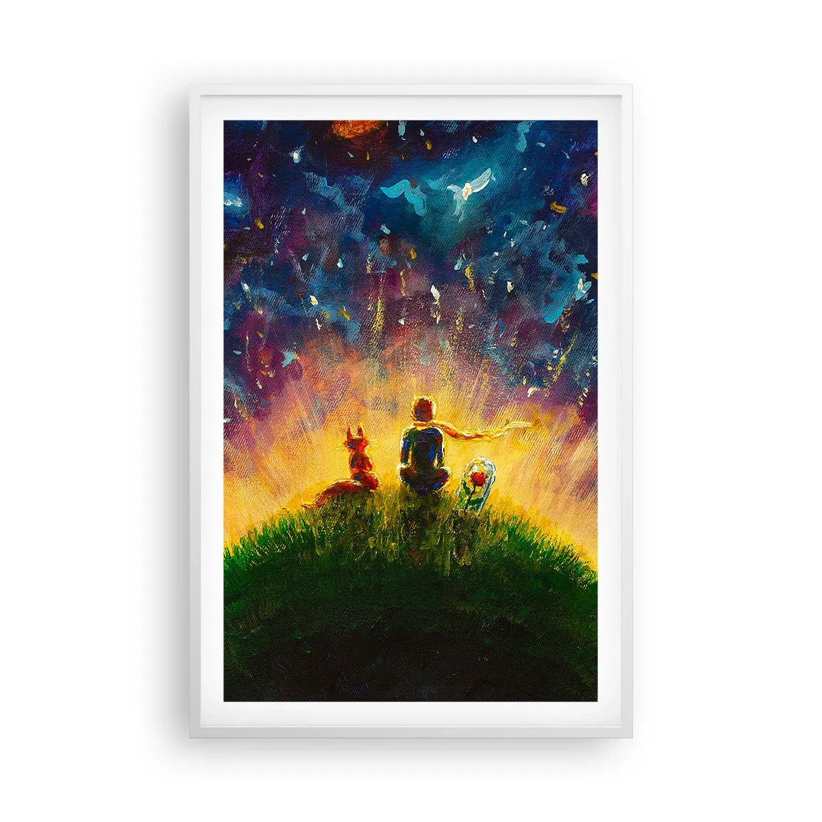 Póster en marco blanco - Amor y amistad - lo único entero - 61x91 cm