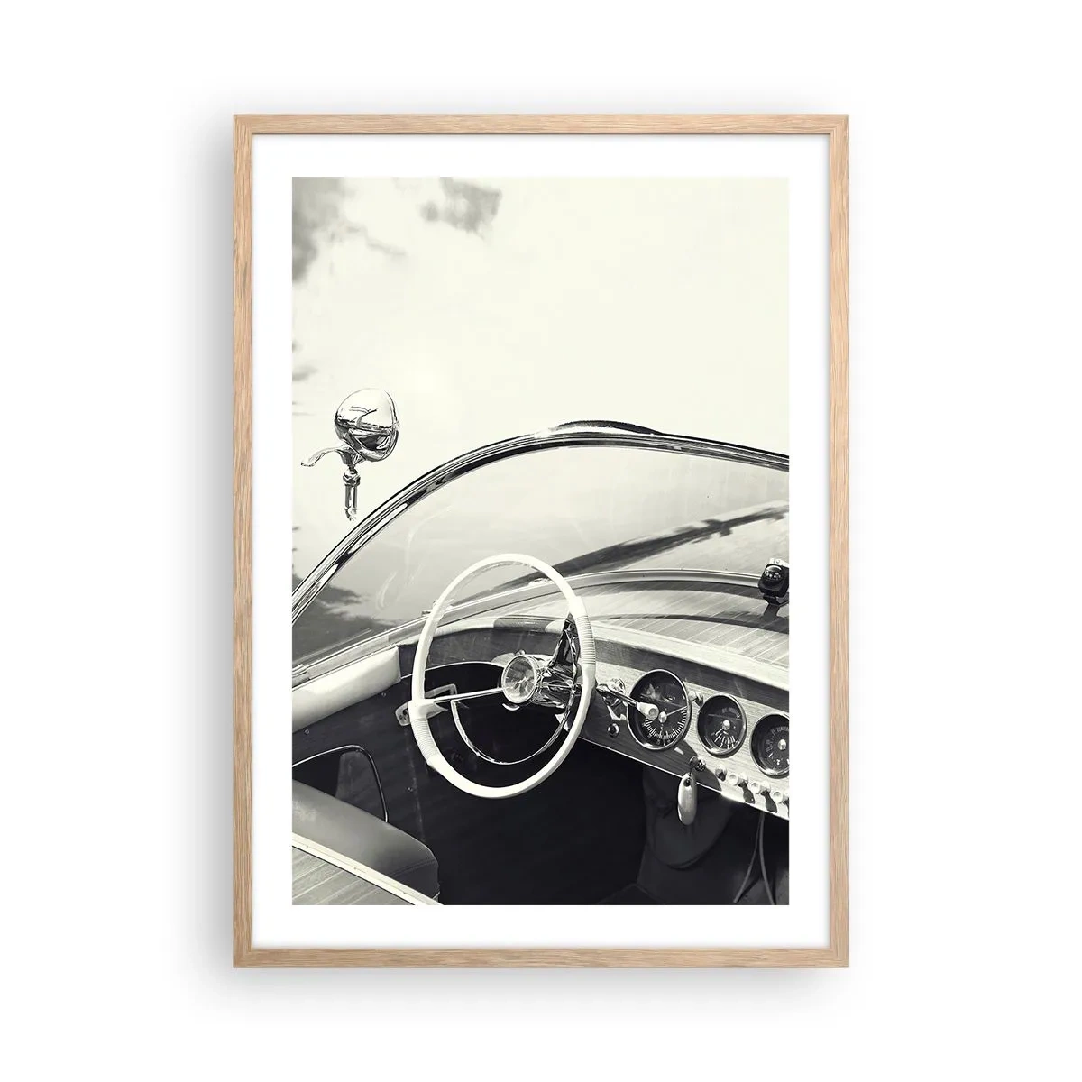 Póster en marco roble claro - Tiempo para los ricos - 50x70 cm