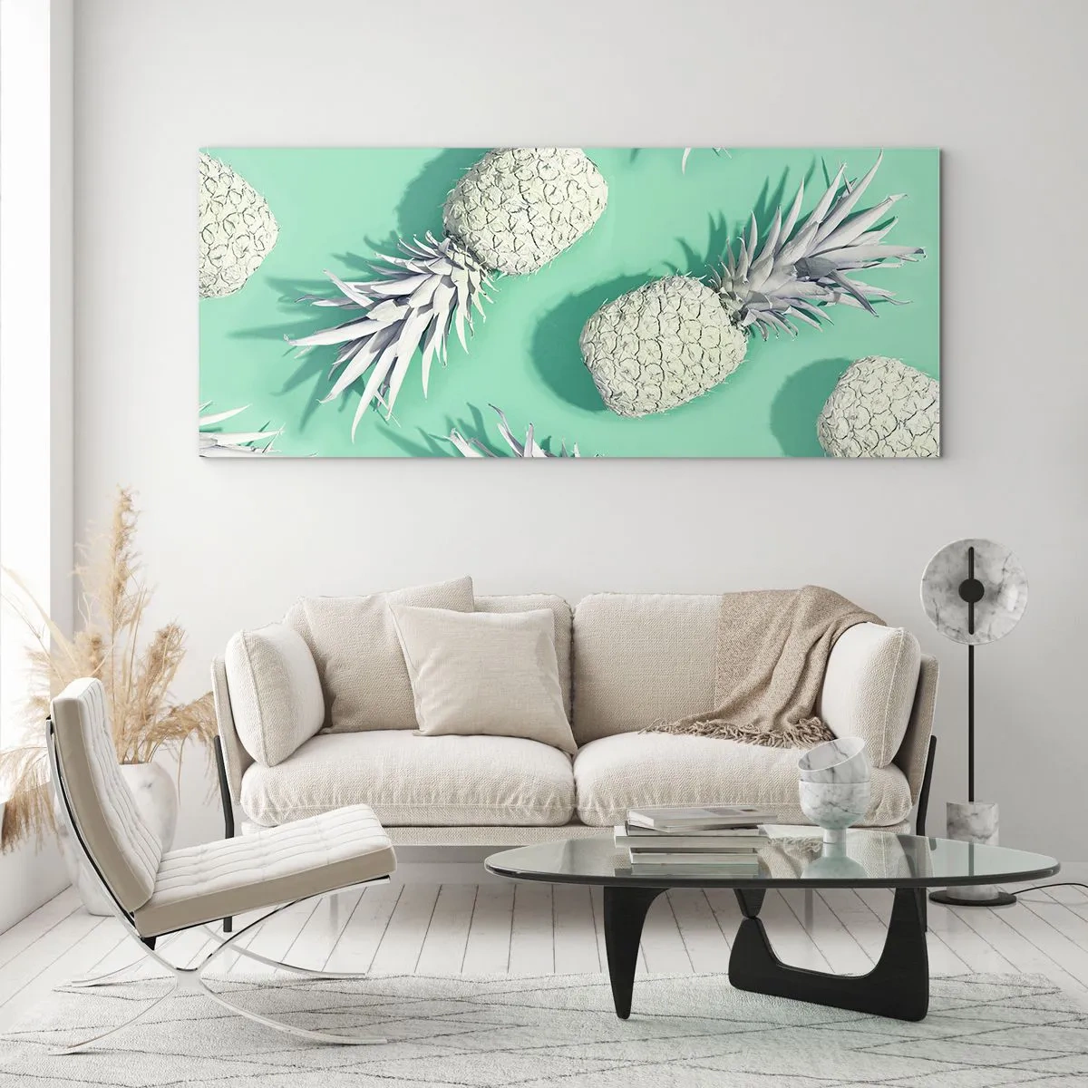 Cuadro sobre vidrio - Impresiones sobre Vidrio - Van bien con la menta - 100x40 cm