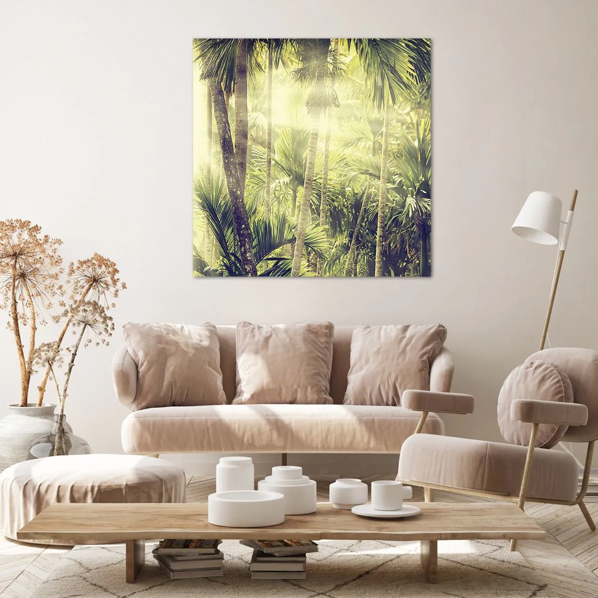 Cuadro sobre lienzo - Impresión de Imagen - En el cálido verde - 70x70 cm